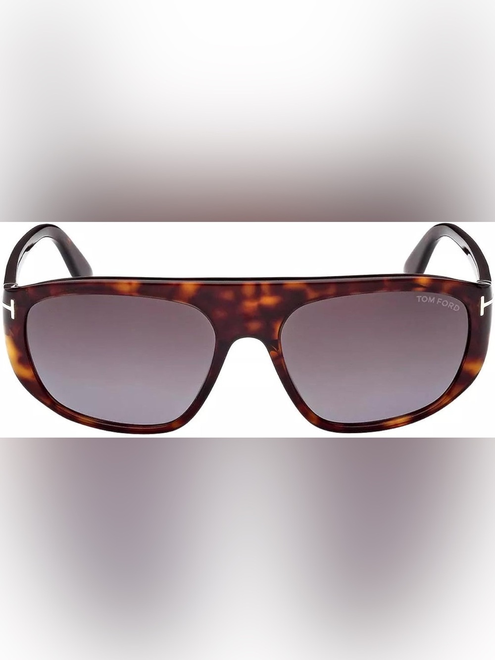 Tom Ford Tortoiseshell Shield Sunglasses with Brown Gradient Lenses